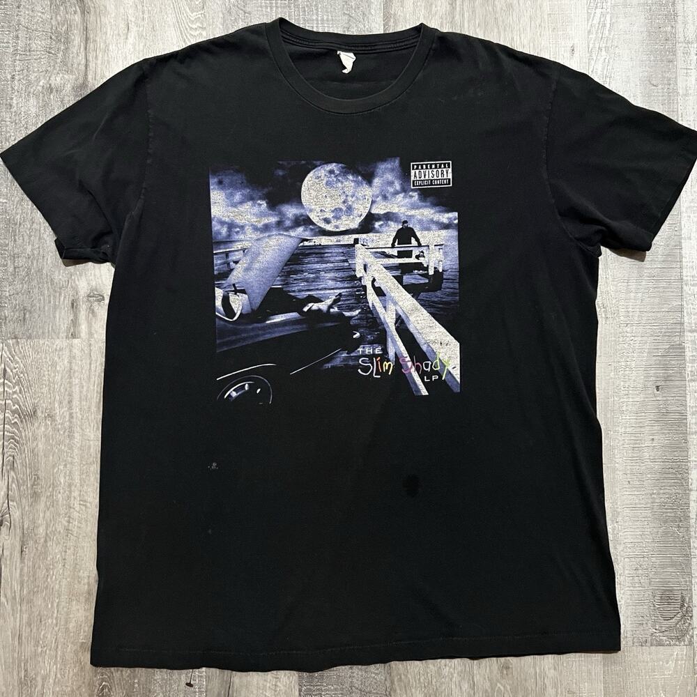Eminem Slim Shady LP Tour Black Graphic T-Shirt Rap & Hip Hop Music Sz XL
